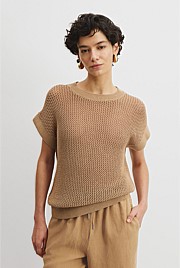 Australian Cotton Crochet Knit T-Shirt