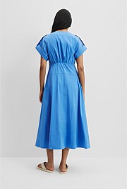 Poplin Basque Midi Dress