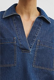 Chambray Short Sleeve Popover