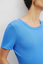 Australian Cotton Blend Crop Rib T-Shirt