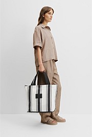 Australian Cotton Patch Logo Stripe Shopper