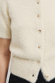 Fluffy Button Detail Knit