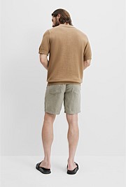 Cotton Linen Melange Knit Polo