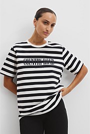 Verified Australian Cotton Stripe Heritage Embroidered T-Shirt