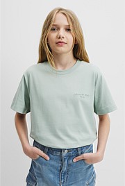 Teen Recycled Cotton Blend Oversized Embroidered T-Shirt