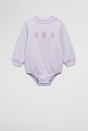 Organically Grown Cotton Logo Oversized Long Sleeve Bodysuit