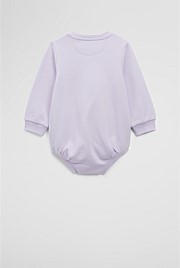 Organically Grown Cotton Logo Oversized Long Sleeve Bodysuit