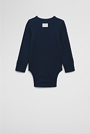 Organically Grown Cotton Rib Long Sleeve Bodysuit