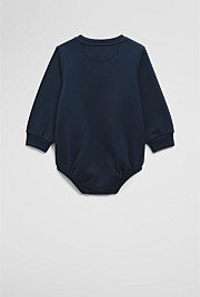 Organically Grown Cotton Logo Oversized Long Sleeve Bodysuit