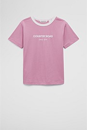 Australian Cotton Contrast Logo T-Shirt