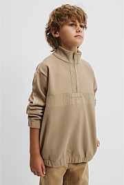 Organically Grown Cotton Waffle Splice Sweat