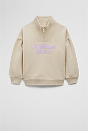 Australian Cotton Blend Sequin Half Zip Sweat