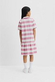 Organically Grown Cotton Stripe Polo T-Shirt Dress