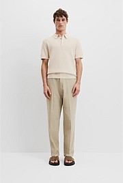 Cotton Linen Knit Polo