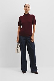 Australian Merino Wool Silk Short Sleeve Knit