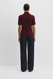 Australian Merino Wool Silk Short Sleeve Knit