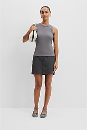 Australian Cotton Blend High Neck Rib Tank