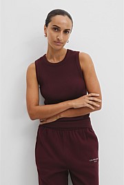 Australian Cotton Blend High Neck Rib Tank