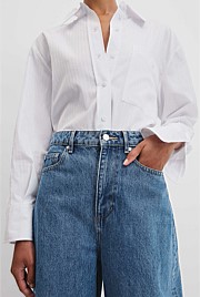 Curved Wide Leg Jean