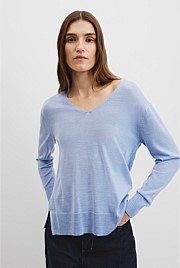Verified Australian Merino Wool V-Neck Knit
