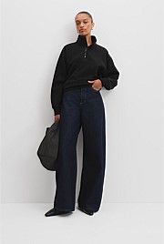 Australian Cotton Logo Neck Zip Sweat