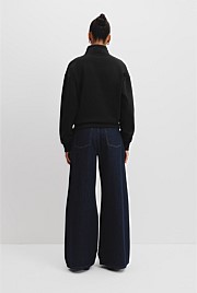 Australian Cotton Logo Neck Zip Sweat