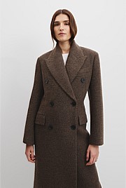 Double-Breasted Boucle Coat