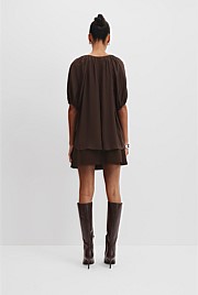 Gathered Short Sleeve Popover
