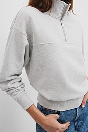 Australian Cotton Logo Neck Zip Sweat