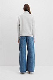 Australian Cotton Logo Neck Zip Sweat