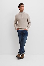 Australian Cotton Half Zip Knit