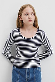 Teen Rib Crop Long Sleeve T-Shirt