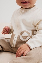 Organically Grown Cotton Logo Knit Jumpsuit
