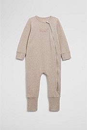 Organically Grown Cotton Blend Logo Zip Jumpsuit