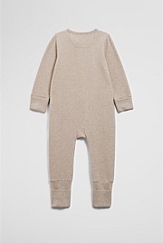 Organically Grown Cotton Blend Logo Zip Jumpsuit