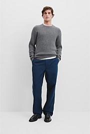 Textured Wool Crew Neck Knit