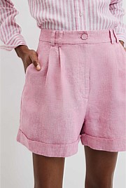 Organically Grown Linen Tuck Front Short
