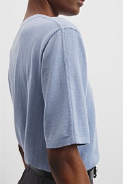 Organically Grown Cotton Cashmere Blend Knit T-Shirt