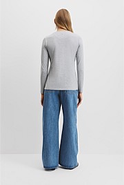 Australian Good Earth Cotton Textured Slub T-Shirt