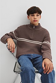Teen Australian Cotton Half Zip Knit
