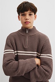 Teen Australian Cotton Half Zip Knit