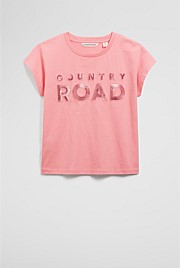 Organically Grown Cotton Sequin Logo T-Shirt