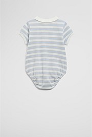 Organically Grown Cotton Stripe Polo Bodysuit