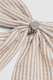 Large Stripe Bow Clip