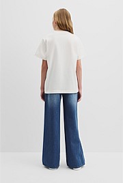 Teen Recycled Cotton Blend Longline Logo T-Shirt