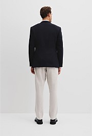 Regular Textured Wool Stretch Blazer