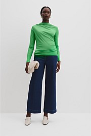 Recycled Polyester Sheer Drape Top