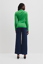 Recycled Polyester Sheer Drape Top