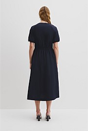 Drawcord Midi Dress