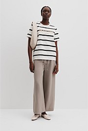 Verified Australian Cotton Stripe Heritage Embroidered T-Shirt